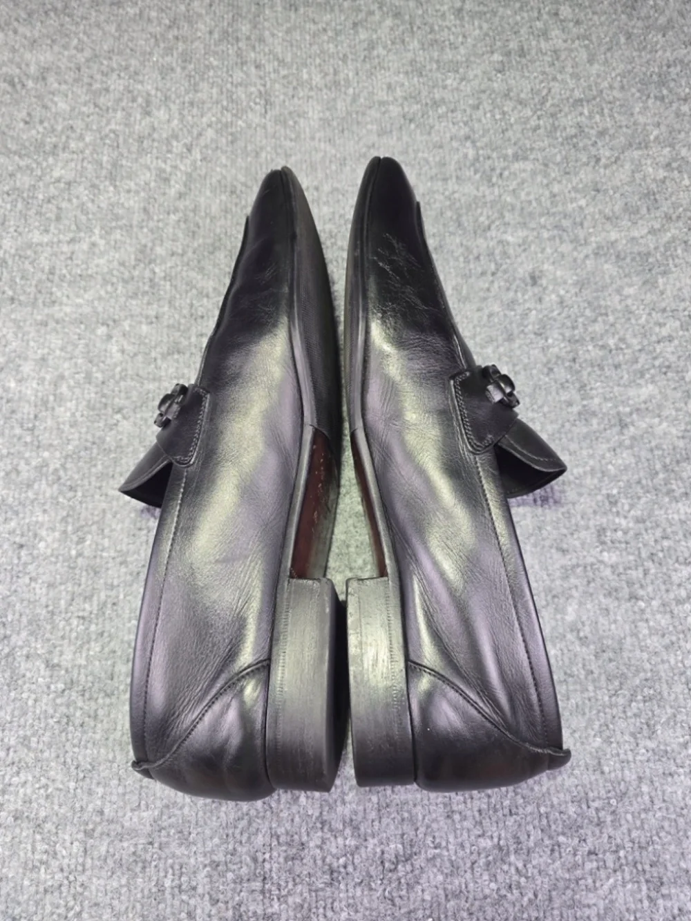 Salvatore Ferragamo Black Leather Gancini Bit Loafers - Size 9.5 D